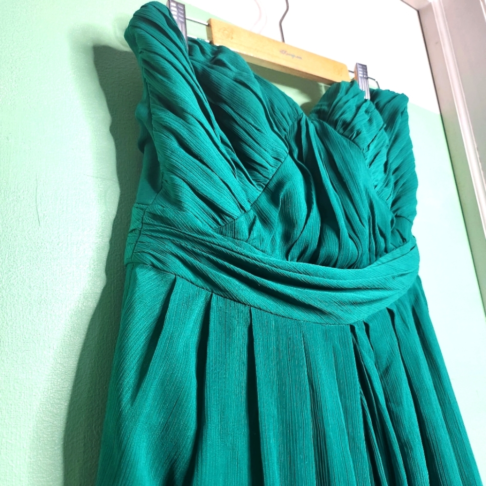 Badgley Mischka Flora Chiffon Strapless Gown - Picture 1 of 4